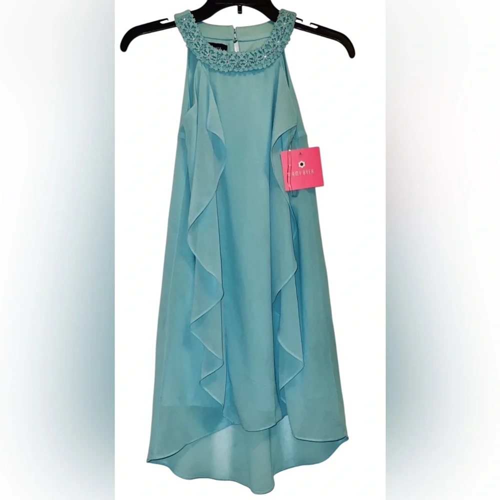 AMY BYER DRESS GIRL SLEEVELESS LIGHT BLUE COLOR WITH PRETTY ACCESSORIES SIZE M-6 - Picture 1 of 9